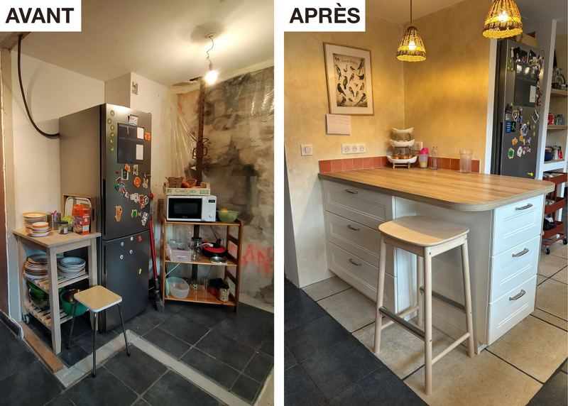 rénovation cuisine, avant/après